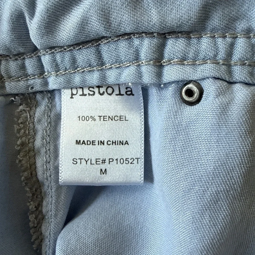 Pistola Skirt Womens Size M Blue Chambray Snap Baez Maxi Boho Indie Classic